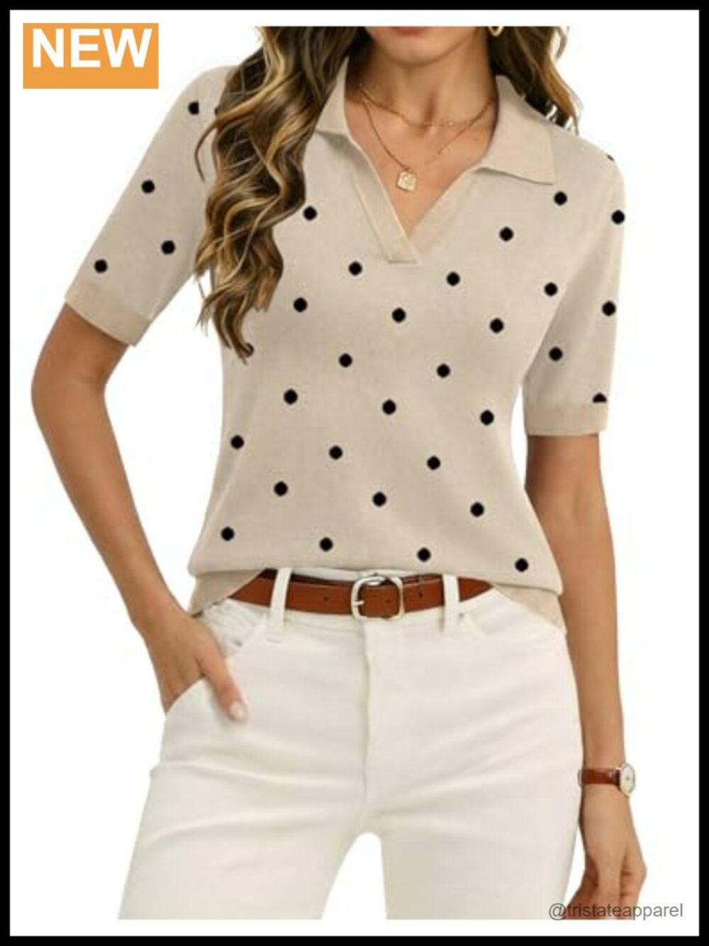 Womens Polo Sweater Short Sleeve V Neck Knitted Business Casual Top